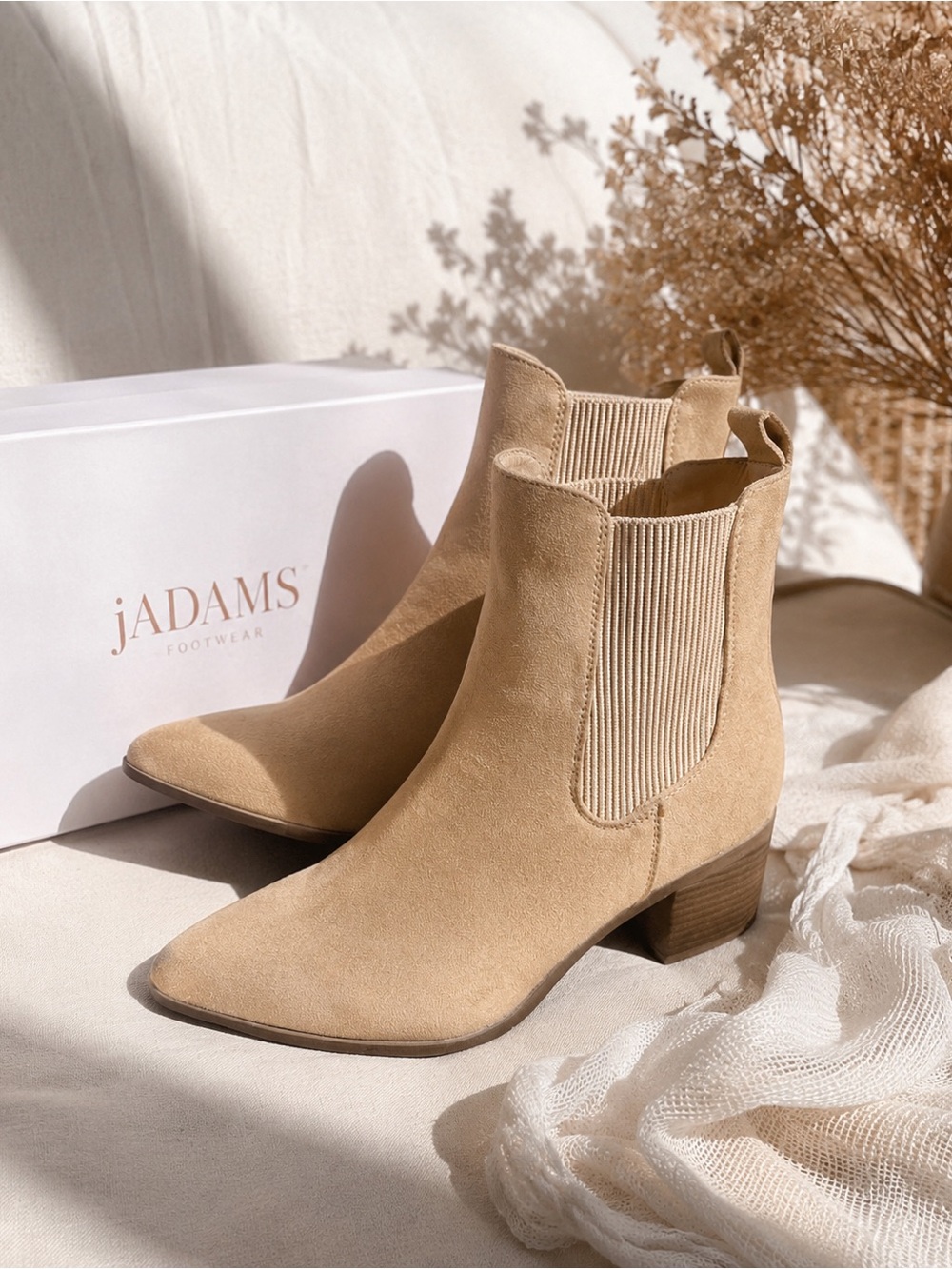 J. Adams Tan Suede Chelsea Ankle Boots 🤎